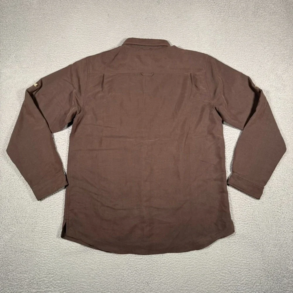 The North Face Shirt Mens XL Brown Casual Outdoor Preppy Hiking Modal Blend Logo